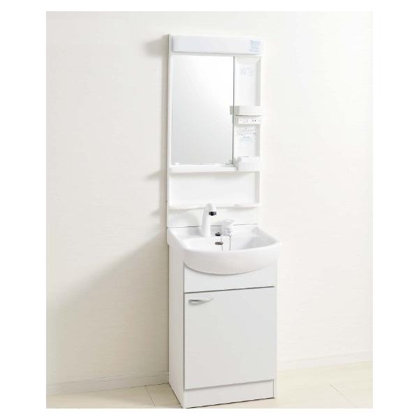 洗面化粧台W500×D450×1800mmシャワー水栓 LED照明1面鏡【会社入れ限定