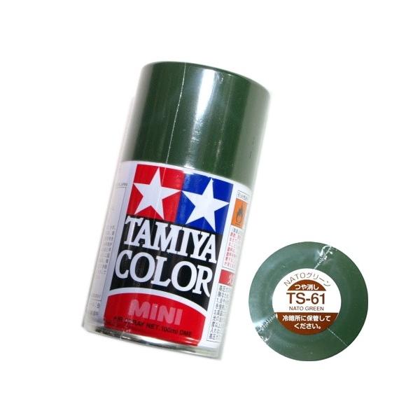 タミヤ カラー MINI スプレー塗料 (TS-61) NATOグリーン つや消し