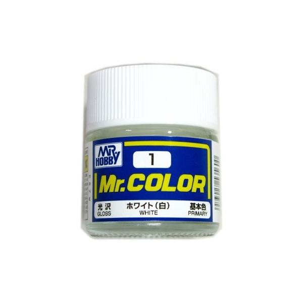 Mr.カラー (1) ホワイト (白) 基本色 光沢 [油性塗料]　GSIクレオス