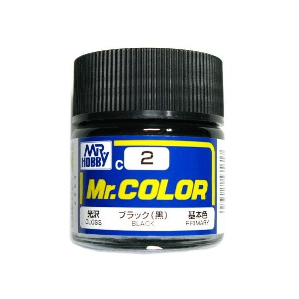 Mr.カラー （2） ブラック (黒) 基本色 光沢 [油性塗料]　GSIクレオス