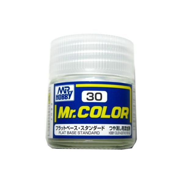 Mr.カラー （30）フラットベース つや消し添加剤 つや消し剤  [油性塗料]　GSIクレオスGSIクレオス Mr.カラー合成樹脂（アクリル）塗料正味量＝１０ｍｌ塗り面積＝０．１１平方メートル（３回塗り）プラモ、模型、工作他幅広く塗装にご...