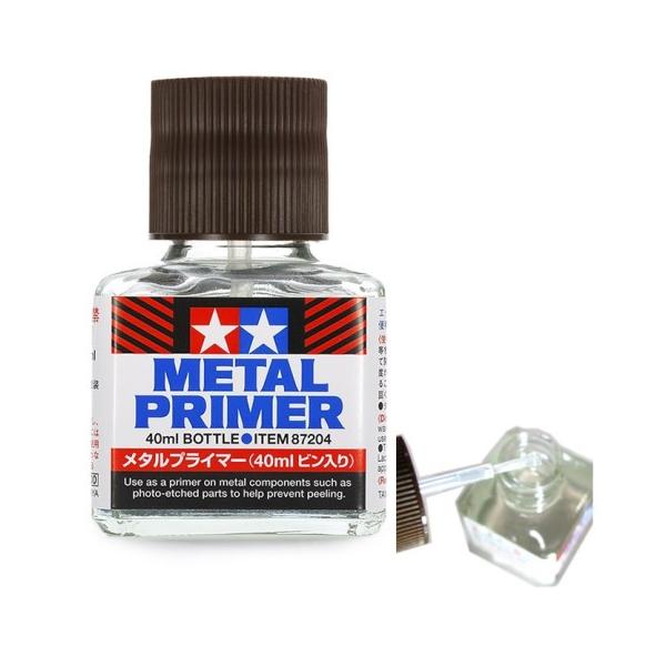 タミヤ模型NET:40mlエッチングやアルミ、ダイキャストなど金属パーツを塗装するためのプライマー塗装前の金属パーツの表面に塗布、上塗りする塗料の食いつきが良くなり塗膜のはがれを防止します色は透明、プラスチックを溶かさないので金属パーツをモ...