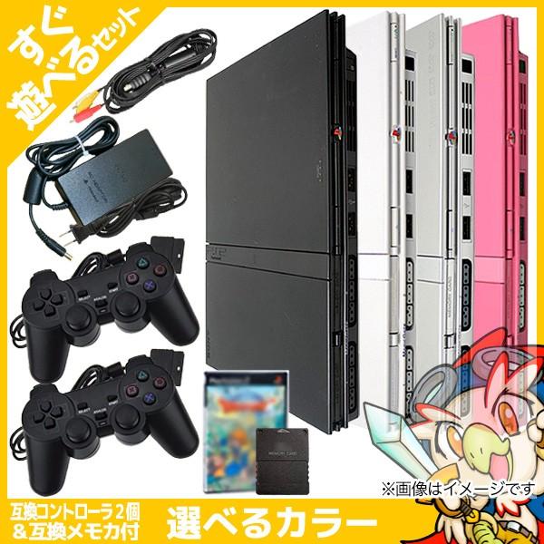 SONY（ソニー） PS2 本体 互換コントローラー2個 おまけ PS2 ソフト 1