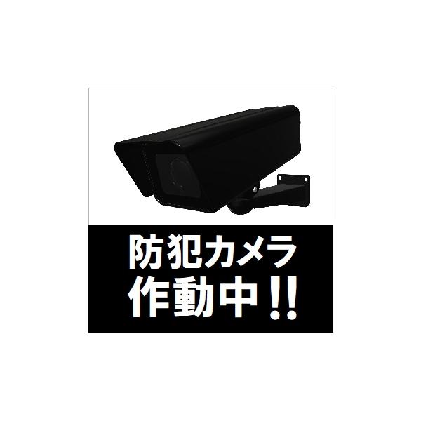 防犯カメラ 作動中 ステッカー シール 2枚セット ブラック 表示マーク 防犯対策 監視 警告 店舗用 防水 耐候 UVカット加工 看板 [EH-0082]