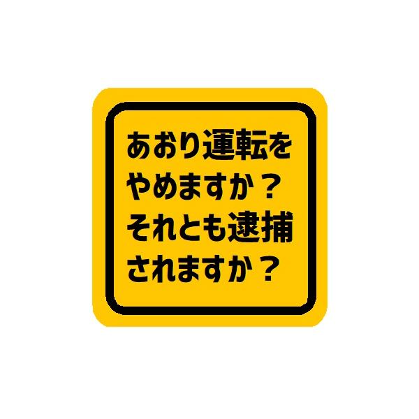 あおり運転やめますか逮捕されますか マグネットステッカー 車用 警告 防犯 抑止 追突防止 ドライブレコーダー風 UVカット EH-0144