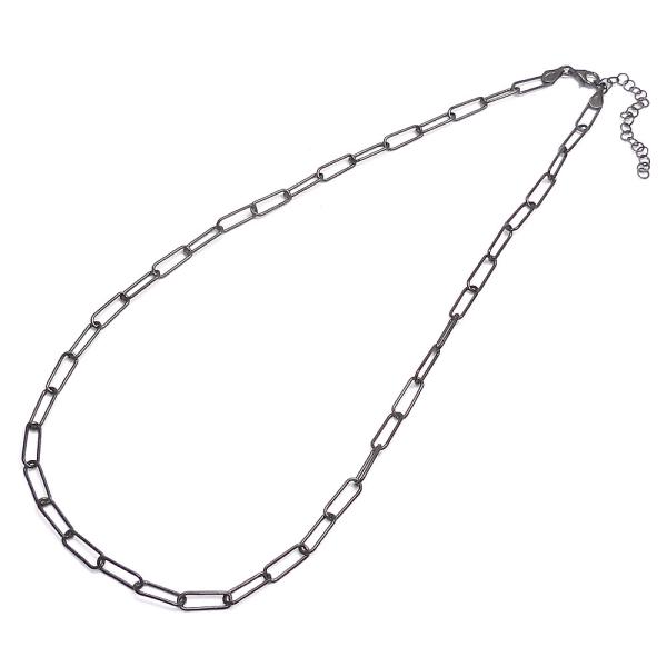 entiere アンティエーレ ネックレス 45＋5cm クリップチェーン シルバー925 ブラックルテニウムメッキ レディース メンズ