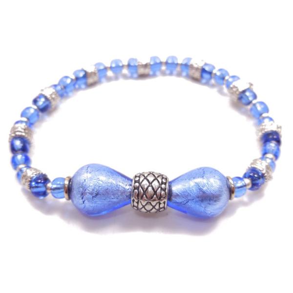 イタリア　ベネチアングラス❤️てんとう虫の水玉ブレスレット❤️青　タグ付　⭐️☆匿名☆ 24f4bb34364955b5c3e17dcb738a0f