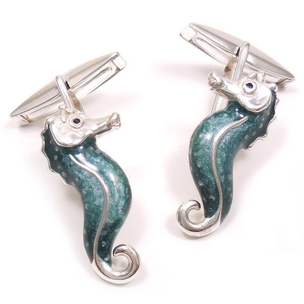 カフスボタン カフリンクス シルバー925 タツノオトシゴ イタリア製