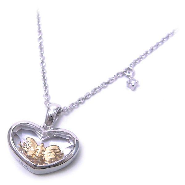 k18 ハートネックレス　ジルコニア シルバー ピンクゴールドメッキ キュービックジルコニア ハート
