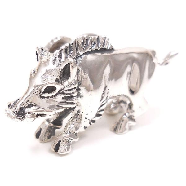 ピンブローチ ラペルピン シルバー925 イノシシ いのしし 猪