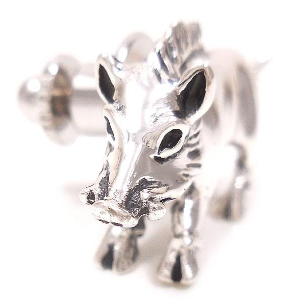 ピンブローチ ラペルピン シルバー925 イノシシ いのしし 猪