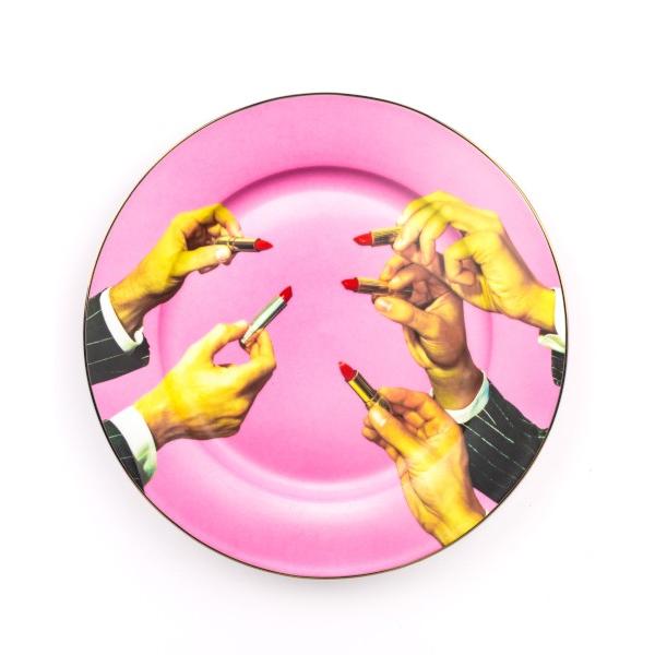 Hybrid（SELETTI） ポーセリン ディナー プレート 27cm LIPSTICK