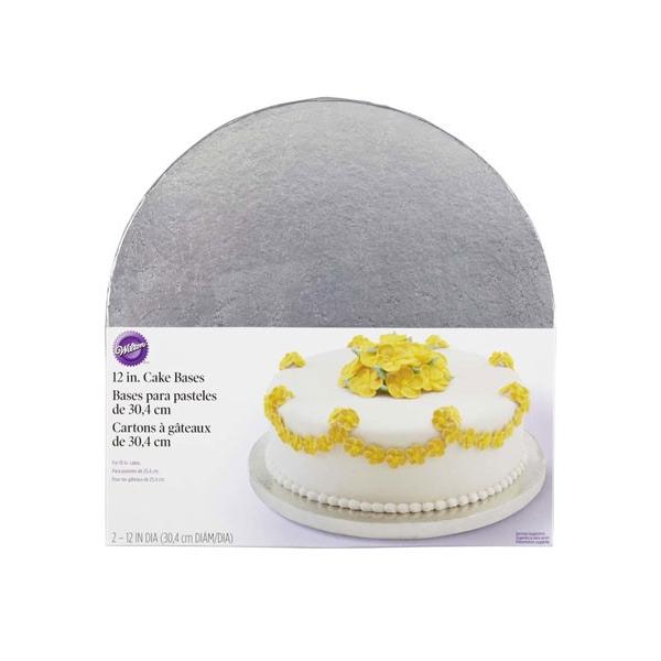 Wilton  EBg  12 Vo[P[Lx[X 12" SILVER CAKE BASE 2 PACK Mtg   َq