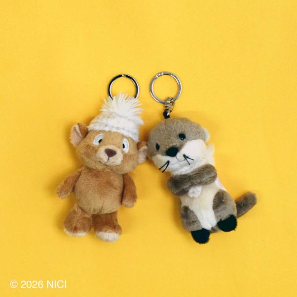 【NICI公式店】NICI(ニキ) キーホルダー Winter Friends 2026 ベア カプチーノ /カワウソ オフィーリア 10cm  / キーリング ビーンバッグ  BB  バッグチャーム
