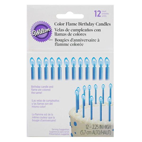 カラーフレームキャンドル ブルー 12PC Wilton ウィルトン ケーキ キャンドル ろうそく 誕生日 Birthday Candle
