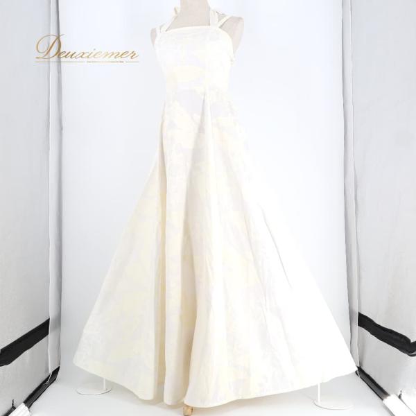 中古 MermaidLine MMJ マーメイドライン エムエムジェイ フラダンス 衣装 ワンピース ドレス ホワイト系 プルメリア柄 花柄 植物柄 ハワイアンプリント ハ…