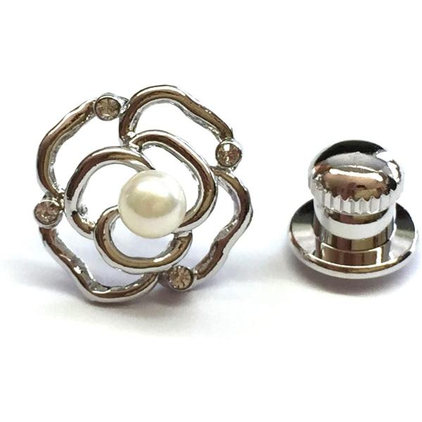 ピンブローチ タックピン アコヤ真珠 小さいサイズ シンプル 薔薇