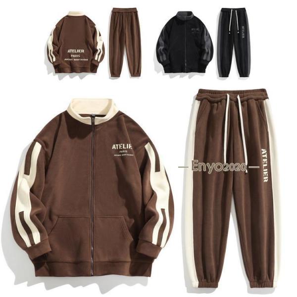 セットアップ フリース上下セット トラックジャケット+ジョガーパンツ