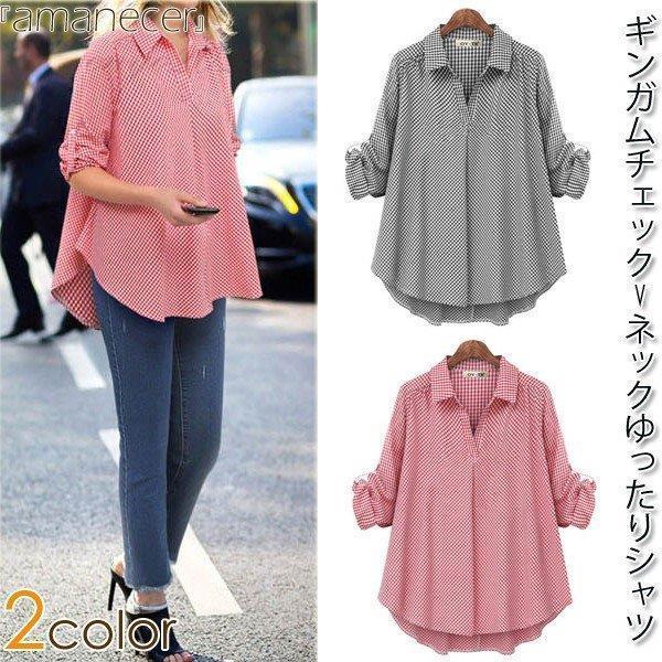 ☆INGEBORG☆【未使用品】ギンガムチェック柄 長袖チュニックSize 13 トップス ギンガムチェック シャツ ブラウス ギンガム チェック