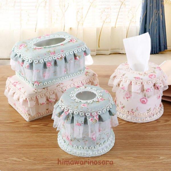 ハンドメイド✁︎✁︎ ボックスティッシュカバー　　　　　　    レースフラワー ティッシュケース ティッシュカバー 刺繍 レース おしゃれ 雑貨の