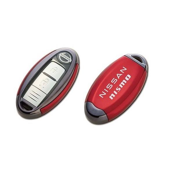 日産コレクション インテリジェントキーケース フルカバータイプ クロームレッド/ ダーククローム ニッサン ニスモロゴ入り 代引不可商品