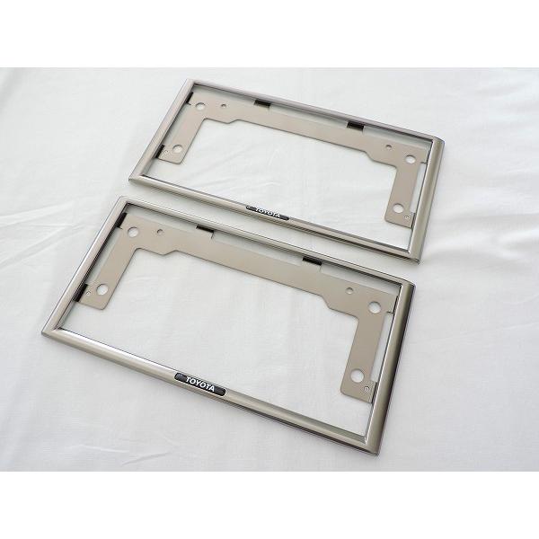 トヨタ純正 チタン調 ナンバープレートリム ナンバーフレーム 2枚