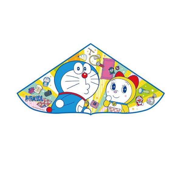 ドラえもんとドラミちゃんのかわいいカイトです。横幅116cmと大きめサイズで存在感があります。商品サイズ・パッケージサイズ：W120mm×H690mm×D10mm・本体サイズ：W1160mm×H640mmセット内容・カイト・たこ糸35mご注...