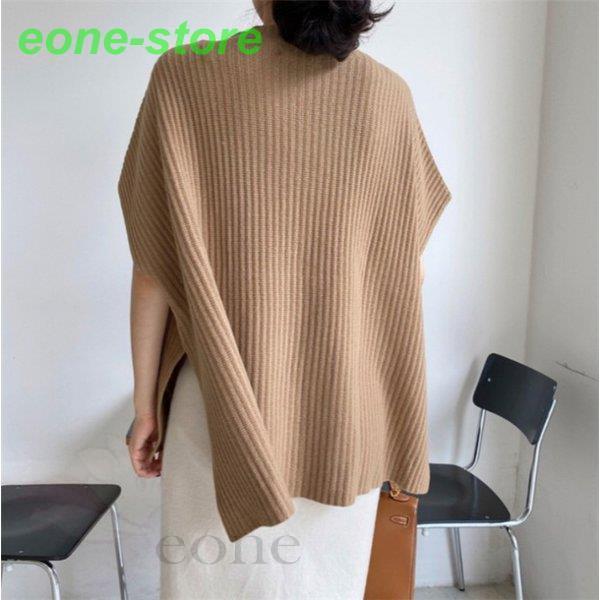 ポンチョ風 ニット セーター レディース ニットセーター 半袖 マント トップス レディース プルオーバー サマーニット 大きいサイズ 体型カバー コーデ 秋 冬 Dx36 E One Store 通販 Yahoo ショッピング