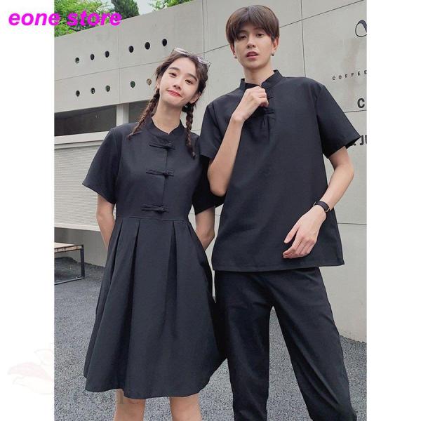 綿麻 ペアルックセット カップル シャツ 上下セット ワンピース ペアルック半袖 お揃い服 無地 プセット カップル夏服 単品売り Ll4 E One Store 通販 Yahoo ショッピング