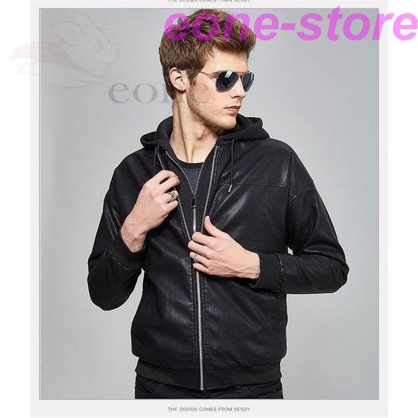 決算特価商品 フード付き レザーパーカー ライダースジャケット 革ジャン メンズ レザージャケット Puレザー フード付き ライダースジャケット 革 ジャケット Puレザー 防風 保温 スリムフィット 2way使用 革ジャケット 帽子付き ジャケット Www Hardtimegear Com