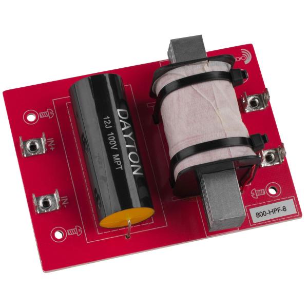 [DHF08]Dayton Audio 800-HPF-8 ハイパス フィルター（800 Hz：12 dB/Oct）
