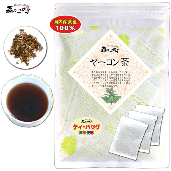国産 ヤーコン茶 2g×40p やーこん茶 ティーバッグ (残留農薬検査済) 北海道 沖縄 離島も無料配送可 森のこかげ 健少T 爆買