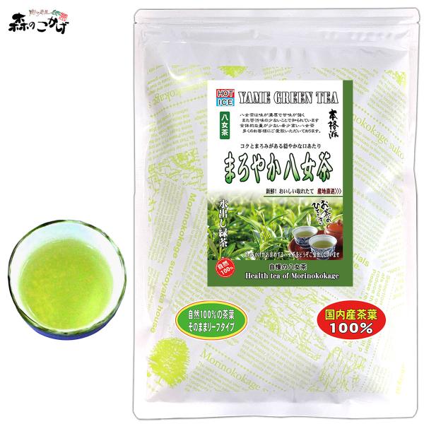 Y1 まろやか八女茶 (500g) 茶葉 福岡県産 八女産 緑茶 北海道 沖縄 離島も無料配送可 森のこかげ やめ茶