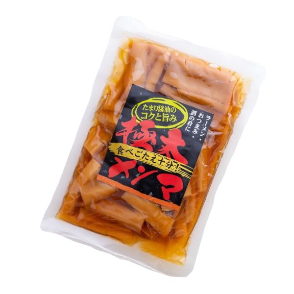 ラーメン・おつまみ・酒の肴に！たまり醤油のコクと旨み食べごたえ十分です。当売店スタッフもリピーター♪このメンマを一度食べたら他のメンマは食べられませんよ〜内容量：300g