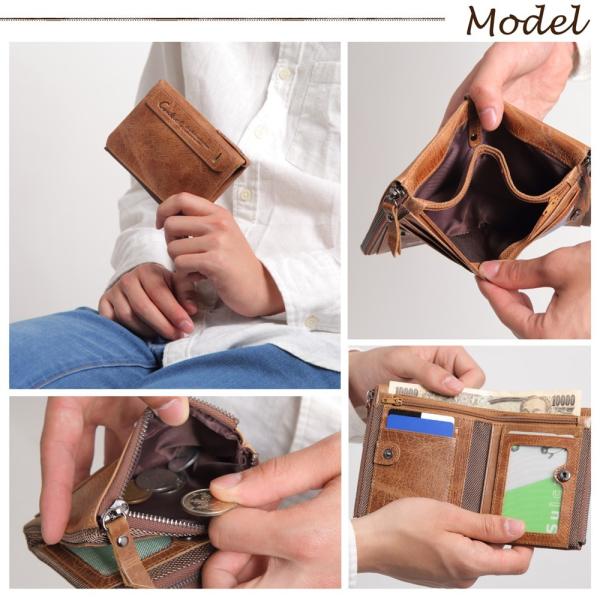 財布 メンズ 二つ折り財布 男性 小銭入れ ミニ財布 本革 定期入れ ヴィンテージ さいふ 高機能 メンズ 札入れ 牛革 ライク ミニマム ウォレット アンティーク