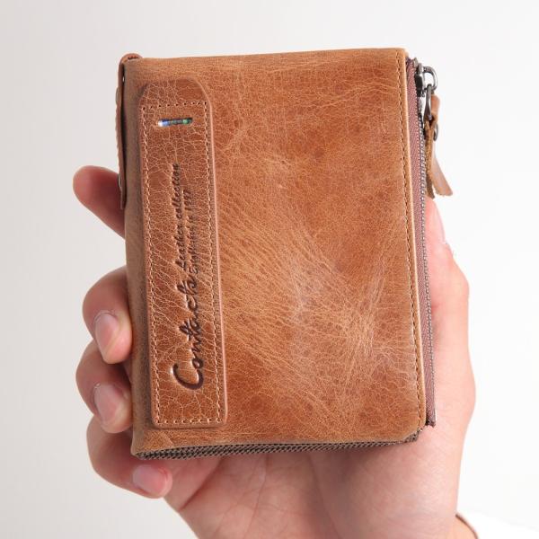 財布 メンズ 二つ折り財布 男性 小銭入れ ミニ財布 本革 定期入れ ヴィンテージ さいふ 高機能 メンズ 札入れ 牛革 ライク ミニマム ウォレット アンティーク