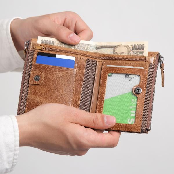 財布 メンズ 二つ折り財布 男性 小銭入れ ミニ財布 本革 定期入れ ヴィンテージ さいふ 高機能 メンズ 札入れ 牛革 ライク ミニマム ウォレット アンティーク