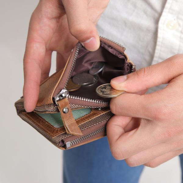 財布 メンズ 二つ折り財布 男性 小銭入れ ミニ財布 本革 定期入れ ヴィンテージ さいふ 高機能 メンズ 札入れ 牛革 ライク ミニマム ウォレット アンティーク