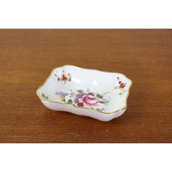 ロイヤルクラウンダービー　ポジー　小皿　プレート　角皿　バラ　イギリス　Royal Crown Derby　ヴィンテージ　に880-2