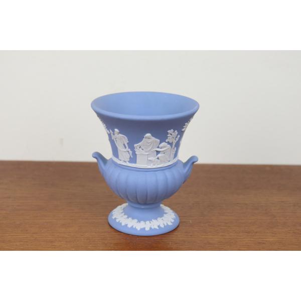 WEDGWOOD ウェッジウッド ジャスパー 花瓶 ペールブルー フラワー