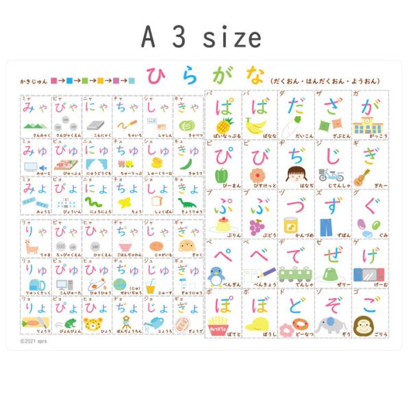 ★☆★☆店内2000円以上の購入で送料無料となります☆★☆★A３サイズのポスターです。合成紙（ユポ紙）使用していますので、お風呂でご使用可能です♪また、湿気にも強いのでお部屋での使用にももちろん〇です。＊＊＊＊＊＊＊書き順を色分けしたカラフ...