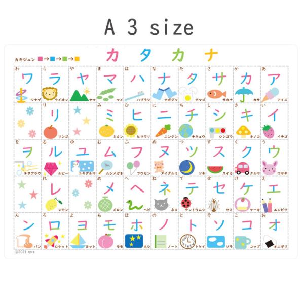 ★☆★☆店内2000円以上の購入で送料無料となります☆★☆★A３サイズのポスターです。合成紙（ユポ紙）使用していますので、お風呂でご使用可能です♪また、湿気にも強いのでお部屋での使用にももちろん〇です。＊＊＊＊＊＊＊書き順を色分けしたカラフ...