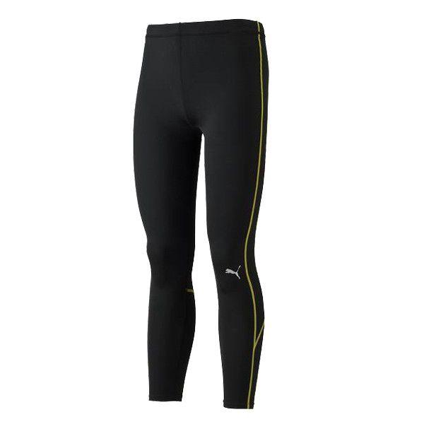 PUMA：プーマ　メンズ Light Compression ロングタイツ　901429-04●ブラック/シトロネイル