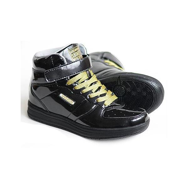 VISION：ヴィジョン 【VISION RYUKYU SUPER HEEL】MCR-409 ダンスシューズ ハイカット インヒールスニーカー●ブラック