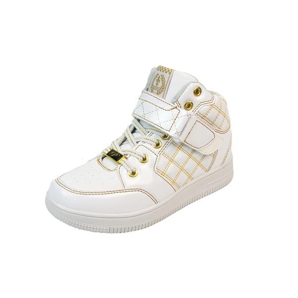 PARK AVENUE：パークアベニュー ハイカットスニーカー/シューズ/キッズ/ジュニア●WHITE/GOLD（ホワイト/ゴールド）