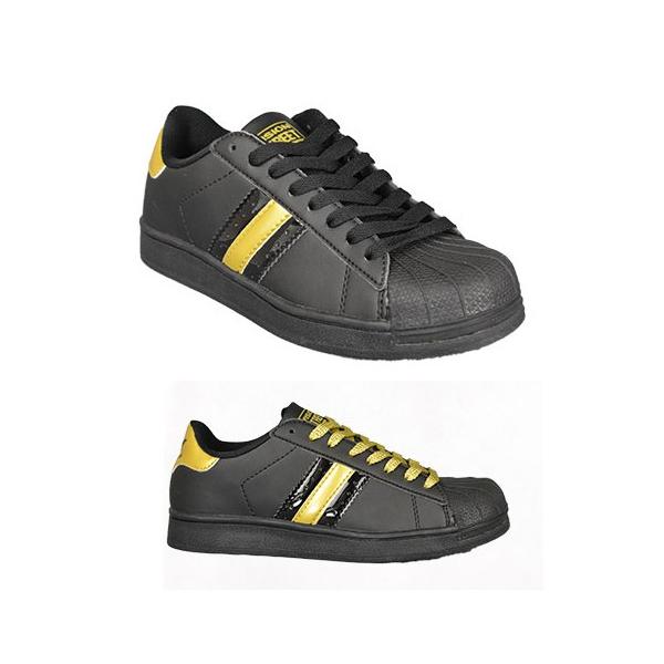 VISION：ヴィジョン【ORLAND】MCR-424 ダンス ローカット クラシック スニーカー/シューズ●ブラック/ゴールド
