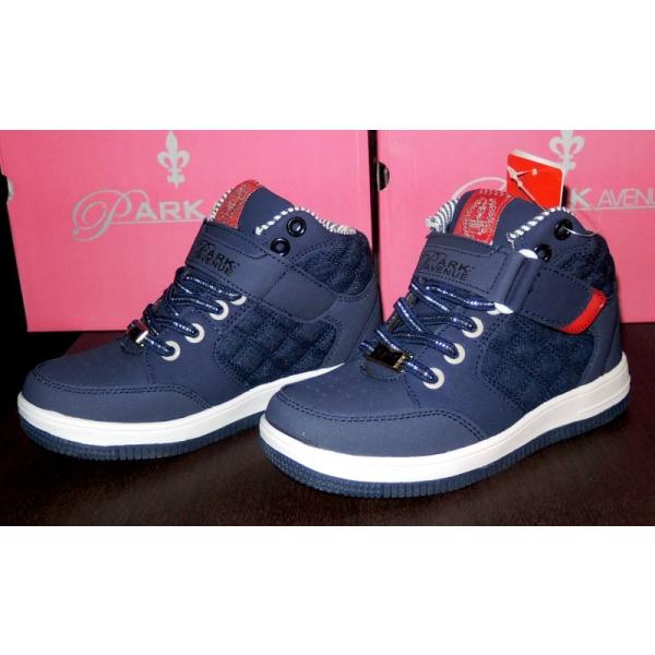 PARK AVENUE：パークアベニュー ハイカットスニーカー/シューズ/キッズ/ジュニア●NAVY（ネイビー）/デニム●限定NEWカラー