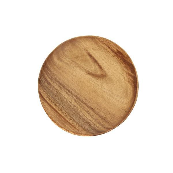 不二貿易 アカシア ラウンドトレー XL 幅25.4奥行25.4cm ブラウン 30148