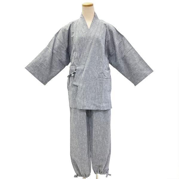 和装　作務衣 No.19 ライトグレー M 男性 男物 紳士 メンズ 父の日 敬老の日 在庫処分品 【宅配便/LE2】