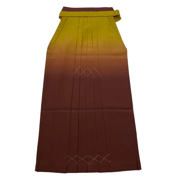 袴 中古 No.5062 菜種油色 茶褐色 グラデーション TLサイズ 紐下丈 約98.5cm 成人式 卒業式 パーティー 謝恩会 USED リサイクル リユース 【宅配便】